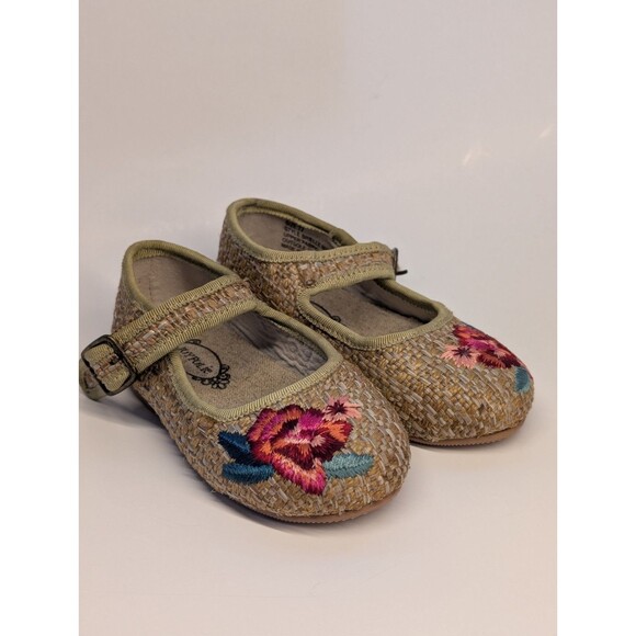 Joyfolie Brielle Maryjane Woven Floral Embroidery Pink Coquette Whimsica Size T7 - Picture 1 of 8